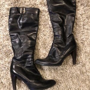 Louis Vuitton Stacked Heel Leather High Boots 39